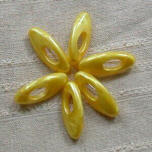 TEN (10) Yellow Plastic Pat Japan Jewel Lock Hijab Scarf Snag Free Pins